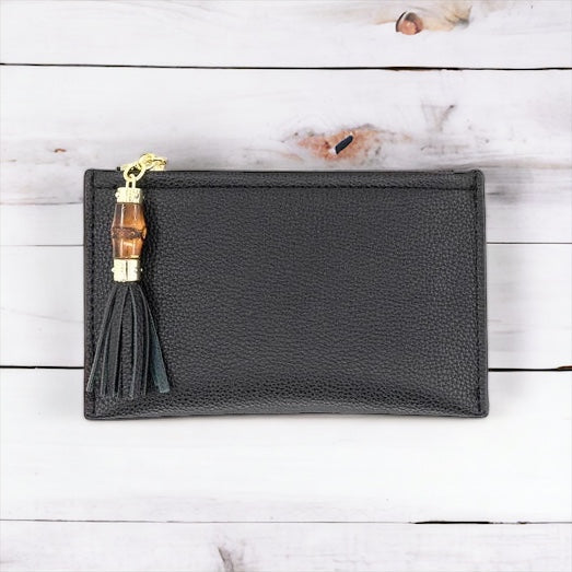 Bamboo Tassel Wallet- Black-240 Bags-BC Handbags-Coastal Bloom Boutique, find the trendiest versions of the popular styles and looks Located in Indialantic, FL