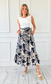 Palm Paradise Belted Midi Dress