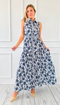 Botanic Breeze Button Maxi Dress