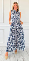 Botanic Breeze Button Maxi Dress