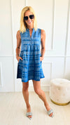 Metallic Print Ruffle Dress-200 dresses/jumpsuits/rompers-Dolma-Coastal Bloom Boutique, find the trendiest versions of the popular styles and looks Located in Indialantic, FL