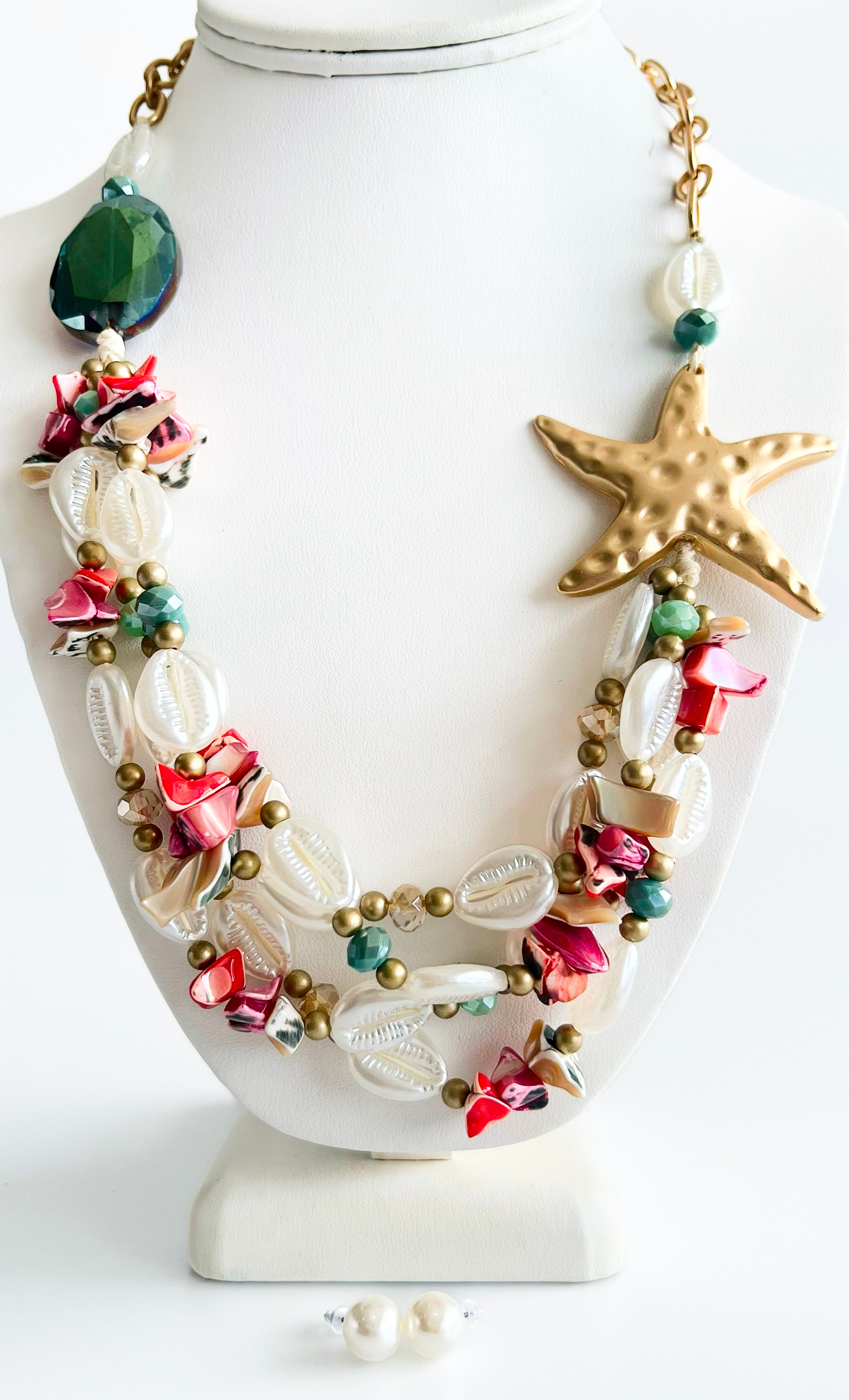 Multi-Layered Sea Treasures Necklace-230 Jewelry-NYW-Coastal Bloom Boutique, find the trendiest versions of the popular styles and looks Located in Indialantic, FL