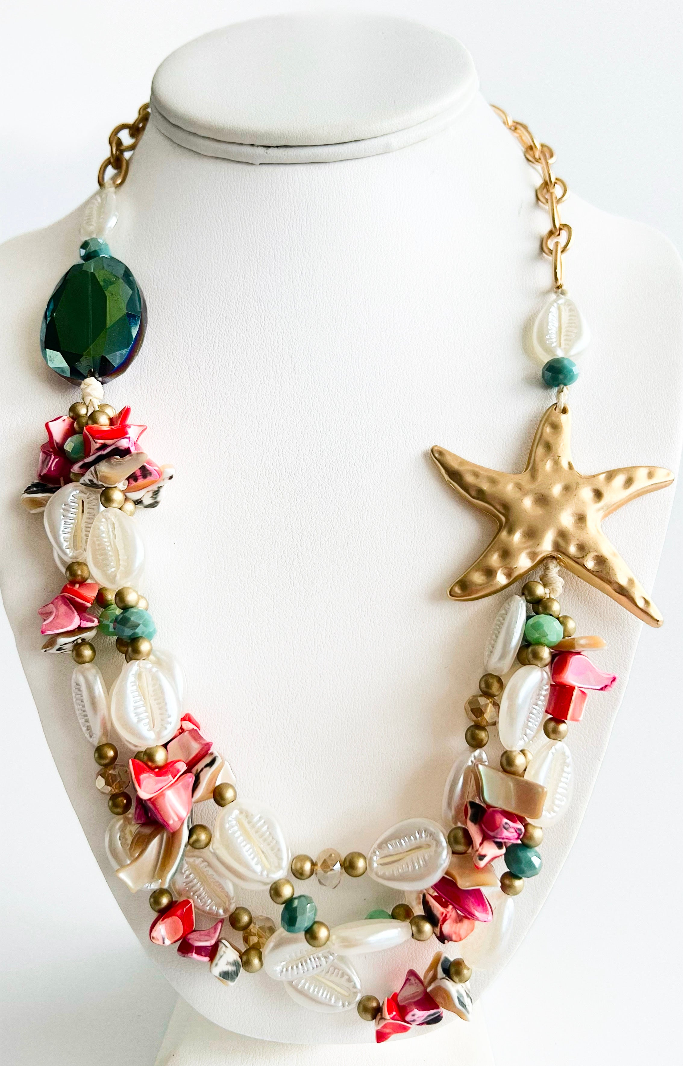 Multi-Layered Sea Treasures Necklace-230 Jewelry-NYW-Coastal Bloom Boutique, find the trendiest versions of the popular styles and looks Located in Indialantic, FL