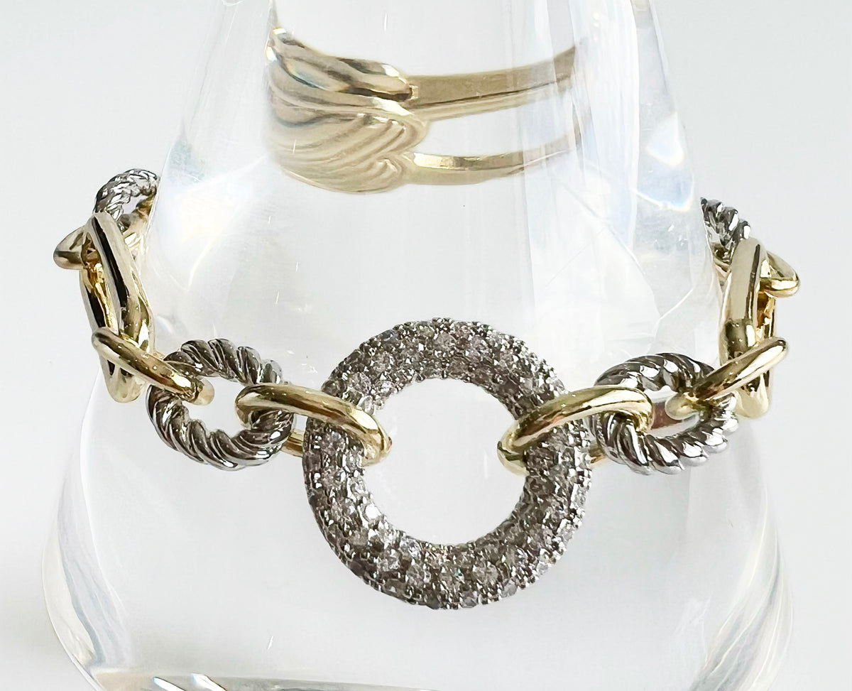 Textured Link Heart-Lock Bracelet-230 Jewelry-NYW-Coastal Bloom Boutique, find the trendiest versions of the popular styles and looks Located in Indialantic, FL