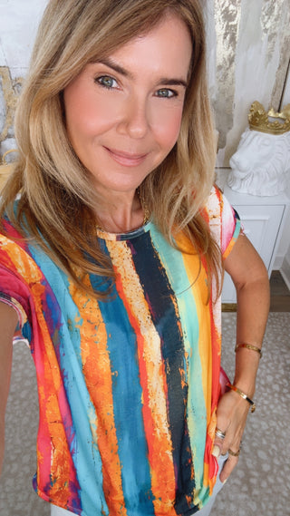 Painted Paradise Italian Graphic Aria Top