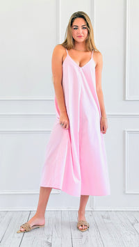 Sunday Slip Midi Dress - Soft Pink-200 Dresses/Jumpsuits/Rompers-HYFVE-Coastal Bloom Boutique, find the trendiest versions of the popular styles and looks Located in Indialantic, FL