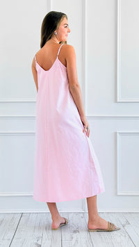 Sunday Slip Midi Dress - Soft Pink-200 Dresses/Jumpsuits/Rompers-HYFVE-Coastal Bloom Boutique, find the trendiest versions of the popular styles and looks Located in Indialantic, FL