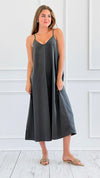 Sunday Slip Midi Dress - Black-200 Dresses/Jumpsuits/Rompers-HYFVE-Coastal Bloom Boutique, find the trendiest versions of the popular styles and looks Located in Indialantic, FL