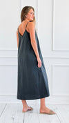 Sunday Slip Midi Dress - Black-200 Dresses/Jumpsuits/Rompers-HYFVE-Coastal Bloom Boutique, find the trendiest versions of the popular styles and looks Located in Indialantic, FL