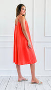 Sun-Soaked Crinkle Midi Dress - Orange-200 Dresses/Jumpsuits/Rompers-HYFVE-Coastal Bloom Boutique, find the trendiest versions of the popular styles and looks Located in Indialantic, FL