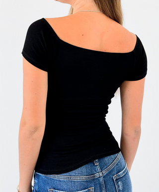 Bardot Ribbed Knit Top