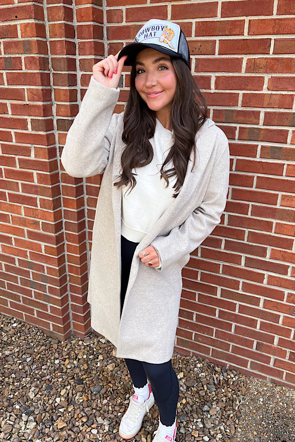 Hey Dad Mid-Length Coat - Taupe-160 Jackets-NASH GREY-Coastal Bloom Boutique, find the trendiest versions of the popular styles and looks Located in Indialantic, FL