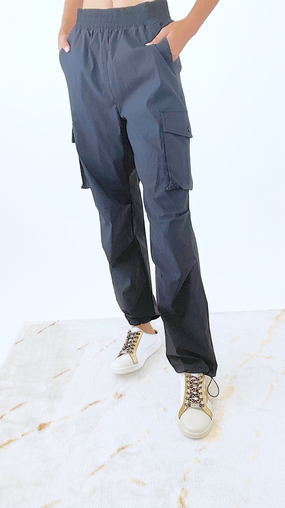 Relaxed Cargo Pants - Black-170 Bottoms-Mono B-Coastal Bloom Boutique, find the trendiest versions of the popular styles and looks Located in Indialantic, FL