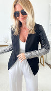 Sequin Sleeve Jacket-160 Jackets-High MJ-Coastal Bloom Boutique, find the trendiest versions of the popular styles and looks Located in Indialantic, FL