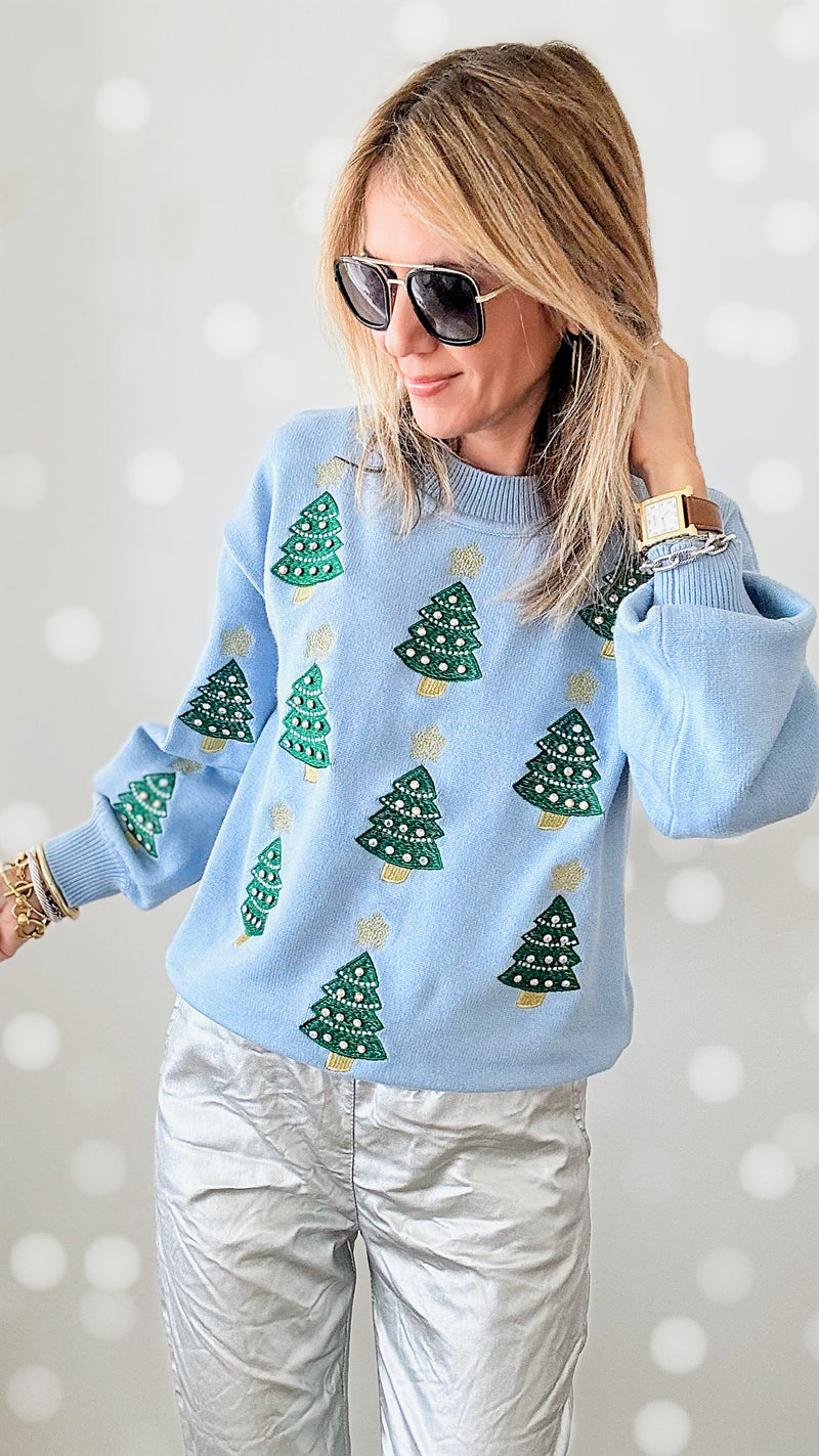 Christmas Tree Embroidered Sweater-140 Sweaters-WHY DRESS-Coastal Bloom Boutique, find the trendiest versions of the popular styles and looks Located in Indialantic, FL