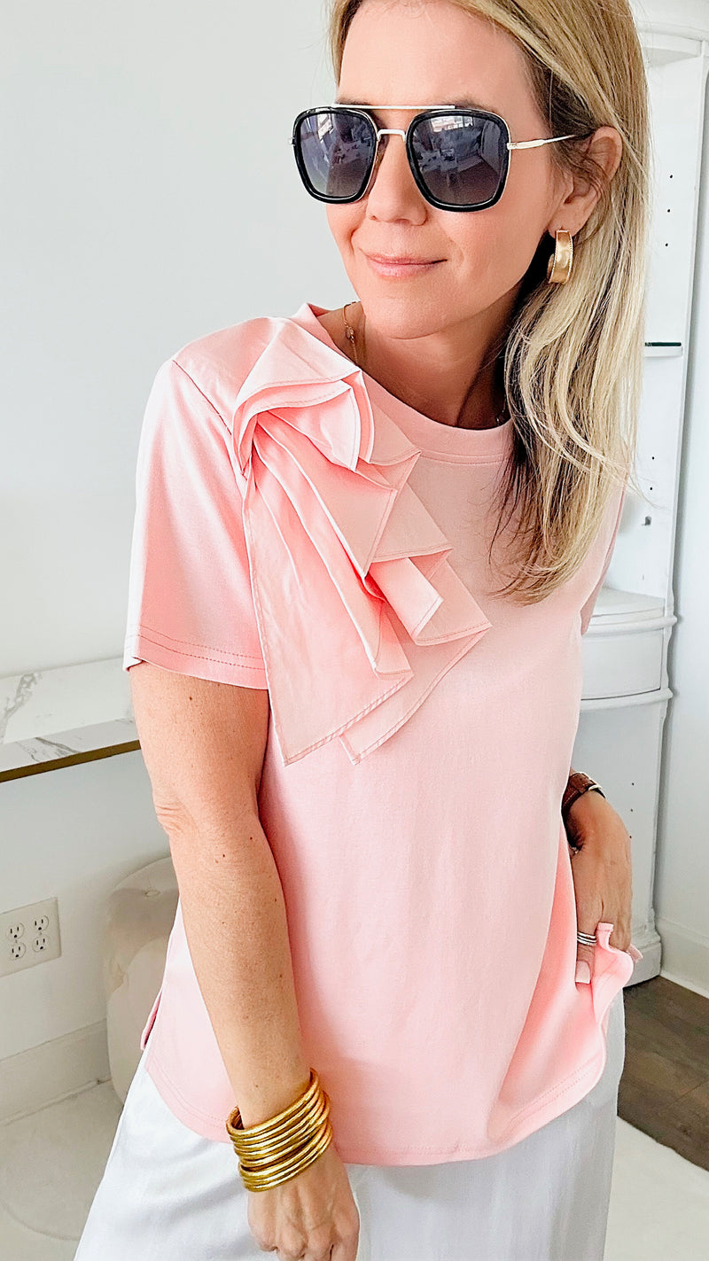 Perfectly Pretty in Pink Top - Pink-110 Short Sleeve Tops-Joh Apparel-Coastal Bloom Boutique, find the trendiest versions of the popular styles and looks Located in Indialantic, FL
