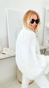 Ready for the Slopes Cable Knit Turtleneck Sweater-130 Long Sleeve Tops-MAZIK-Coastal Bloom Boutique, find the trendiest versions of the popular styles and looks Located in Indialantic, FL