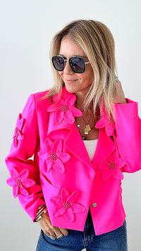 Hot Pink Popping Petunia Blazer-160 Jackets-LA' ROS-Coastal Bloom Boutique, find the trendiest versions of the popular styles and looks Located in Indialantic, FL