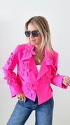 Hot Pink Popping Petunia Blazer-160 Jackets-LA' ROS-Coastal Bloom Boutique, find the trendiest versions of the popular styles and looks Located in Indialantic, FL
