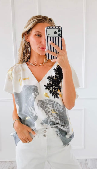 CB Custom - Pearls & Power Knit Italian Top
