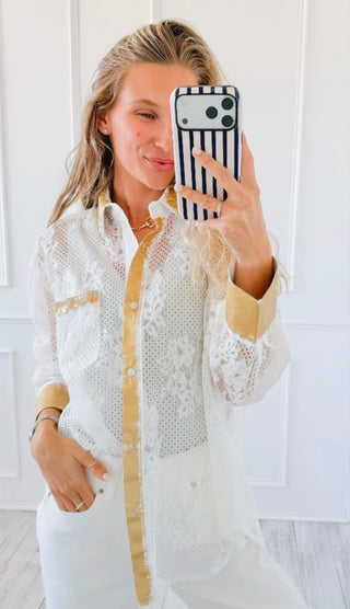 CB Custom - Pearls & Prosecco Italian Blouse