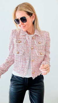 Touch Of Class Tweed Cropped Jacket-160 Jackets-Why Dress-Coastal Bloom Boutique, find the trendiest versions of the popular styles and looks Located in Indialantic, FL
