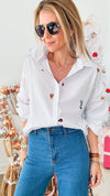 Yacht Club Puff Sleeve Blouse-130 Long Sleeve Tops-MAZIK-Coastal Bloom Boutique, find the trendiest versions of the popular styles and looks Located in Indialantic, FL