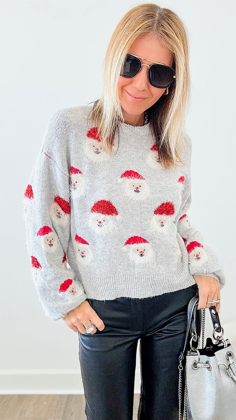 Santa Baby Sweater - Grey-140 Sweaters-Miss Sparkling-Coastal Bloom Boutique, find the trendiest versions of the popular styles and looks Located in Indialantic, FL