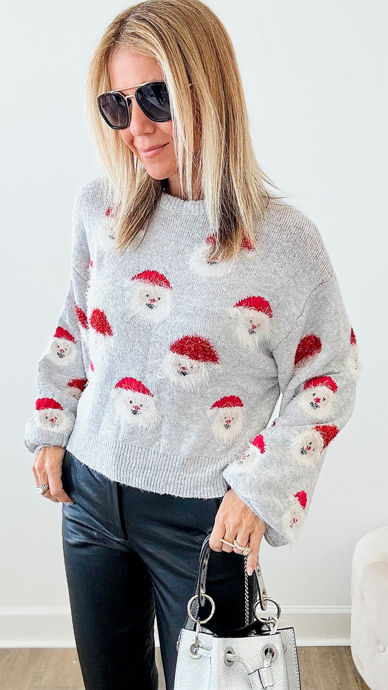 Santa Baby Sweater - Grey-140 Sweaters-Miss Sparkling-Coastal Bloom Boutique, find the trendiest versions of the popular styles and looks Located in Indialantic, FL