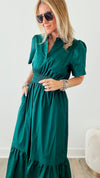 Sunday Best Poplin Maxi Dress - Emerald-200 dresses/jumpsuits/rompers-SUGARLIPS-Coastal Bloom Boutique, find the trendiest versions of the popular styles and looks Located in Indialantic, FL