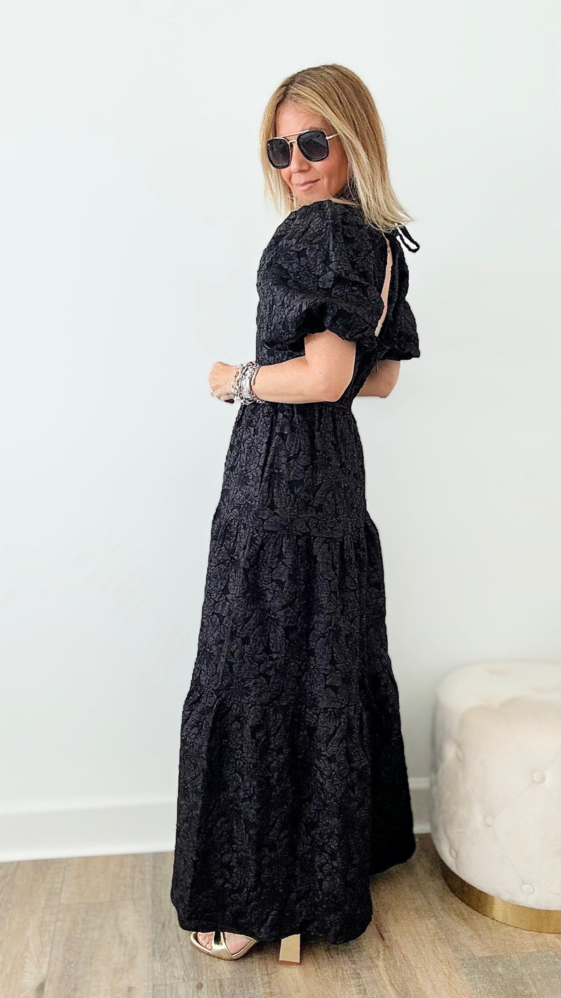 Blissful Jacquard Maxi Tiered Dress-200 dresses/jumpsuits/rompers-SUGARLIPS-Coastal Bloom Boutique, find the trendiest versions of the popular styles and looks Located in Indialantic, FL