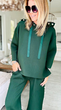 Elmwood Scuba Pearl Hoodie - Hunter Green-130 Long Sleeve Tops-Joh Apparel-Coastal Bloom Boutique, find the trendiest versions of the popular styles and looks Located in Indialantic, FL