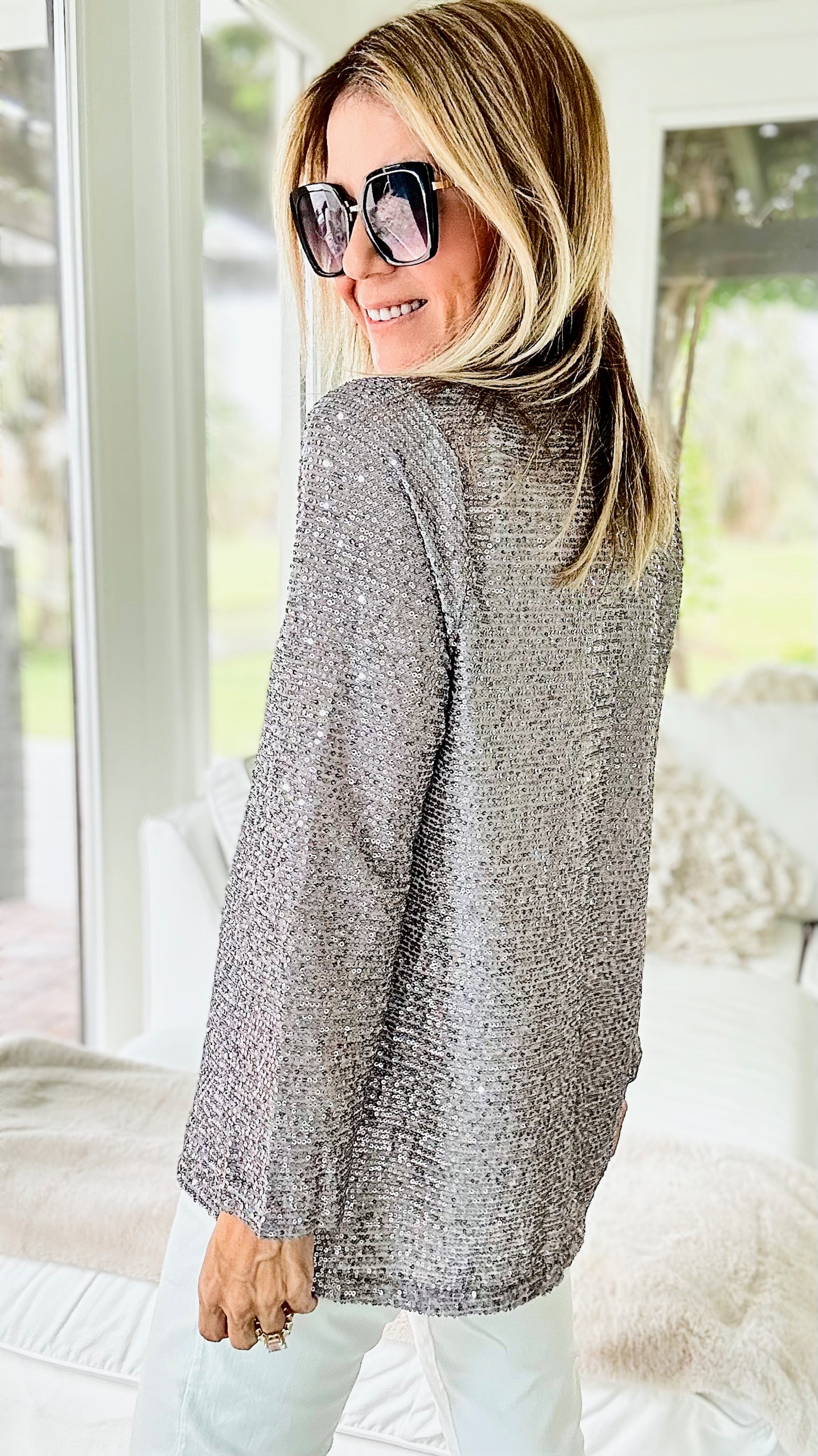 Inner Shine Sequin Blazer-160 Jackets-MISS SPARKLING-Coastal Bloom Boutique, find the trendiest versions of the popular styles and looks Located in Indialantic, FL