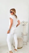 Love Endures Italian Jogger - White-180 Joggers-Germany-Coastal Bloom Boutique, find the trendiest versions of the popular styles and looks Located in Indialantic, FL