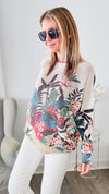 Lush Tropics Italian St Tropez Sweater-140 Sweaters-Germany-Coastal Bloom Boutique, find the trendiest versions of the popular styles and looks Located in Indialantic, FL