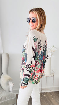 Lush Tropics Italian St Tropez Sweater-140 Sweaters-Germany-Coastal Bloom Boutique, find the trendiest versions of the popular styles and looks Located in Indialantic, FL