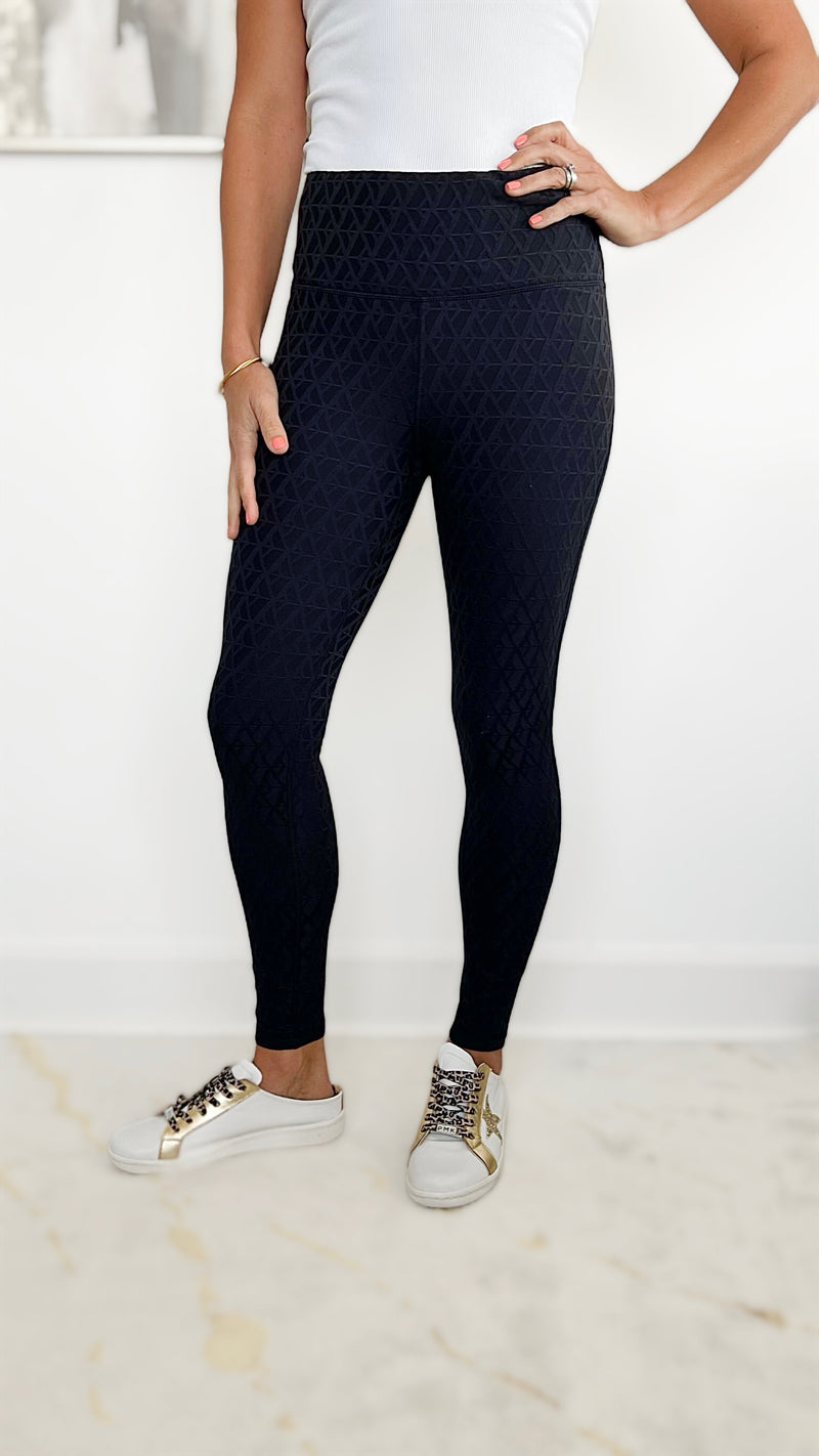 Geo High-Waist Leggings - Black-210 Loungewear/Sets-Mono B-Coastal Bloom Boutique, find the trendiest versions of the popular styles and looks Located in Indialantic, FL