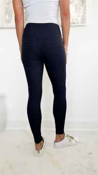 Geo High-Waist Leggings - Black-210 Loungewear/Sets-Mono B-Coastal Bloom Boutique, find the trendiest versions of the popular styles and looks Located in Indialantic, FL