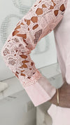 Dahlia Crochet Blouse - Dusty Pink-130 Long Sleeve Tops-MAZIK-Coastal Bloom Boutique, find the trendiest versions of the popular styles and looks Located in Indialantic, FL
