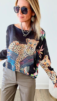 Italian St Tropez Spotted Nights Sweater-140 Sweaters-Germany-Coastal Bloom Boutique, find the trendiest versions of the popular styles and looks Located in Indialantic, FL