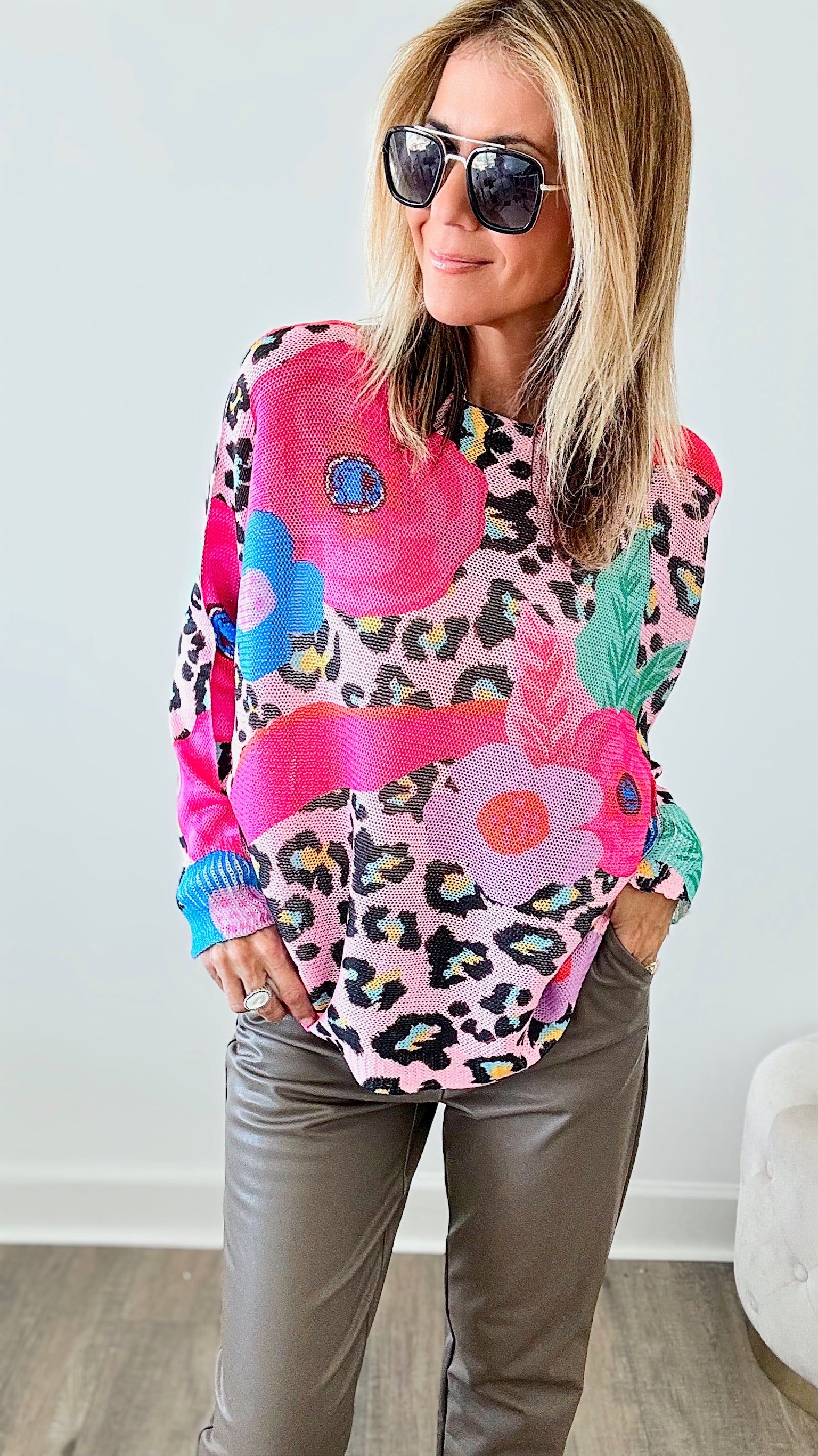 Italian St Tropez Wild Bloom Sweater - Designed by CB-140 Sweaters-Germany-Coastal Bloom Boutique, find the trendiest versions of the popular styles and looks Located in Indialantic, FL