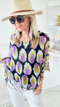 Perfect Plumage Italian Top - Black-130 Long Sleeve Tops-Yolly-Coastal Bloom Boutique, find the trendiest versions of the popular styles and looks Located in Indialantic, FL