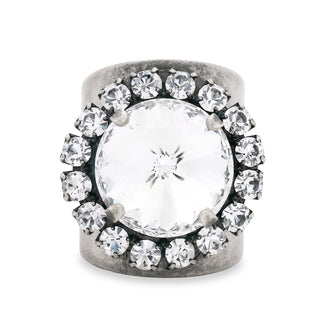 Jacci Ring - Antique Silver / Clear - TOVA-230 Jewelry-TOVA-Coastal Bloom Boutique, find the trendiest versions of the popular styles and looks Located in Indialantic, FL