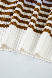 Seaside Stripe Zip Collar Sweater