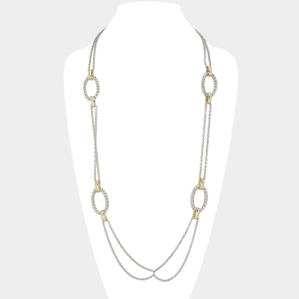 Dual Harmony Long Necklace-230 Jewelry-NYW-Coastal Bloom Boutique, find the trendiest versions of the popular styles and looks Located in Indialantic, FL