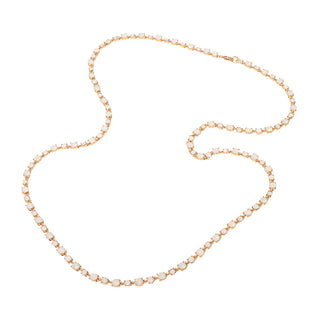 Laguna Tennis Long Necklace - Gold/Opal White