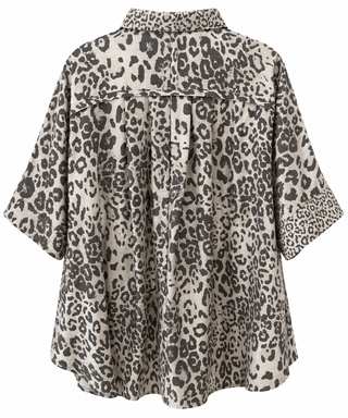 Wild Leopard Print Button Front Blouse