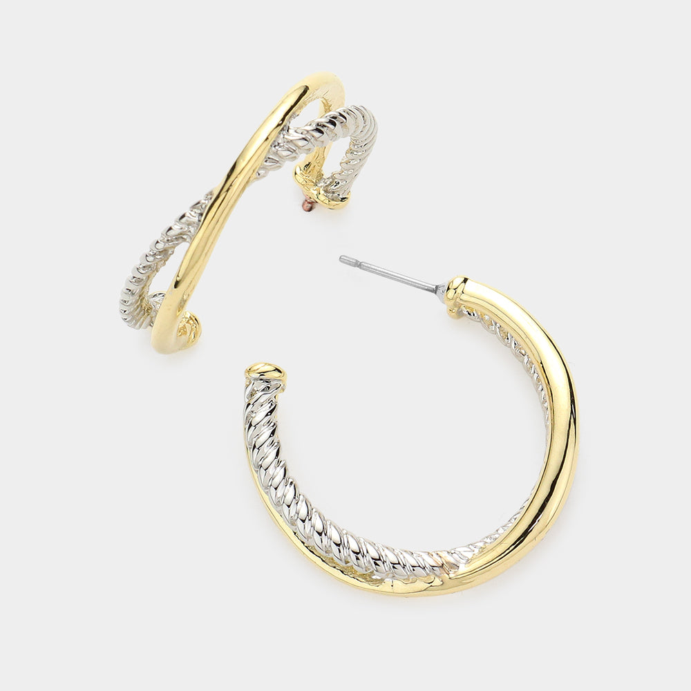 Twist & Turn Hoop Earrings-230 Jewelry-NYW-Coastal Bloom Boutique, find the trendiest versions of the popular styles and looks Located in Indialantic, FL