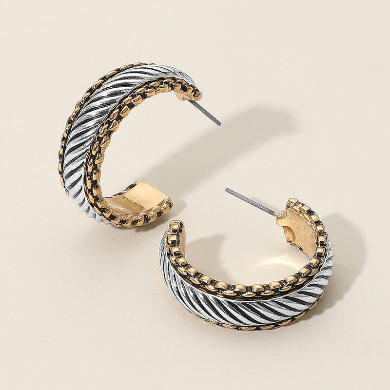 Braids of Time Hoop Earrings-230 Jewelry-NYW-Coastal Bloom Boutique, find the trendiest versions of the popular styles and looks Located in Indialantic, FL