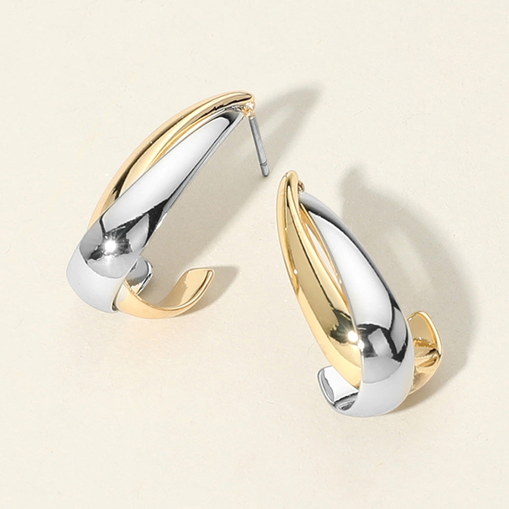 Sleek Harmony Hoop Earrings-230 Jewelry-NYW-Coastal Bloom Boutique, find the trendiest versions of the popular styles and looks Located in Indialantic, FL